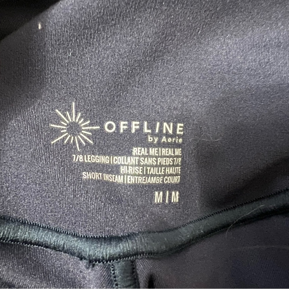 {offline by aerie} Real Me Cross-over High-Waisted Navy Legging- Medium Short - Picture 6 of 6